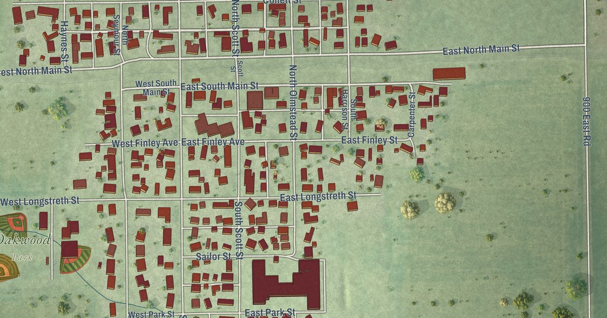 Map of Oakwood, Illinois in 2026
