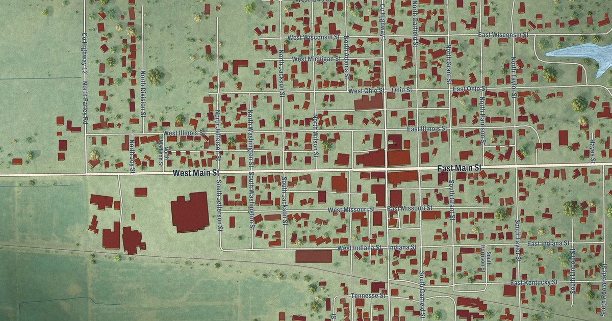 Map of Oblong, Illinois in 2026
