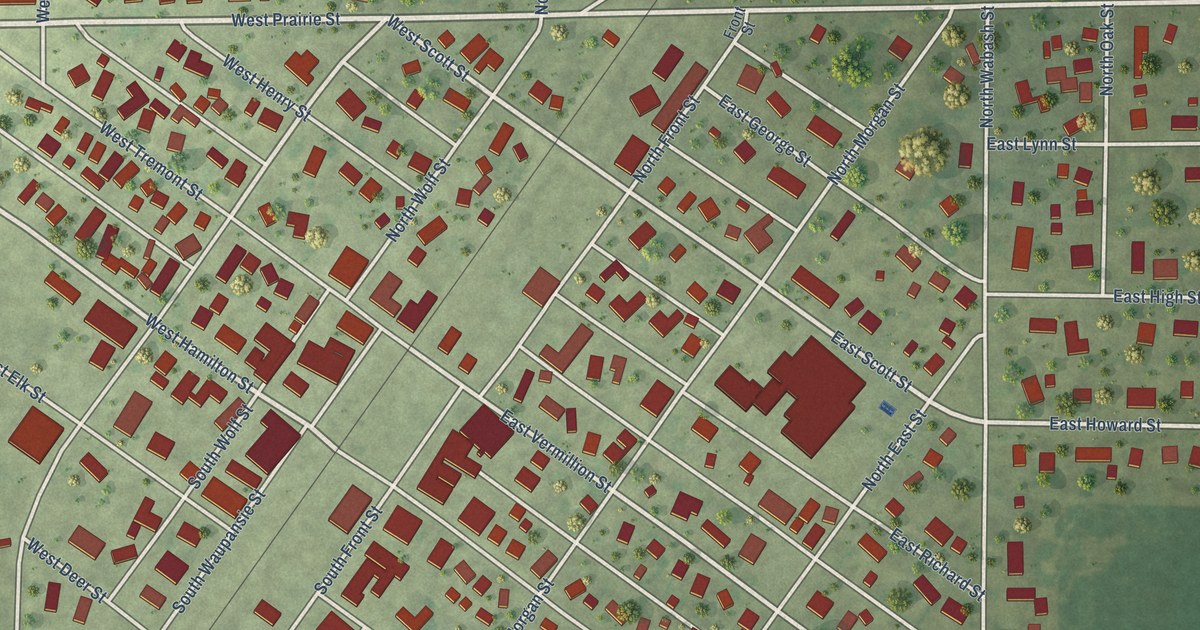 Map of Odell, Illinois in 2026