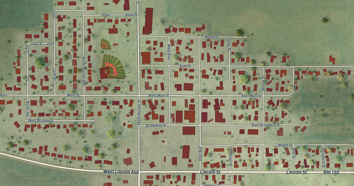 Map of Ogden, Illinois in 2026