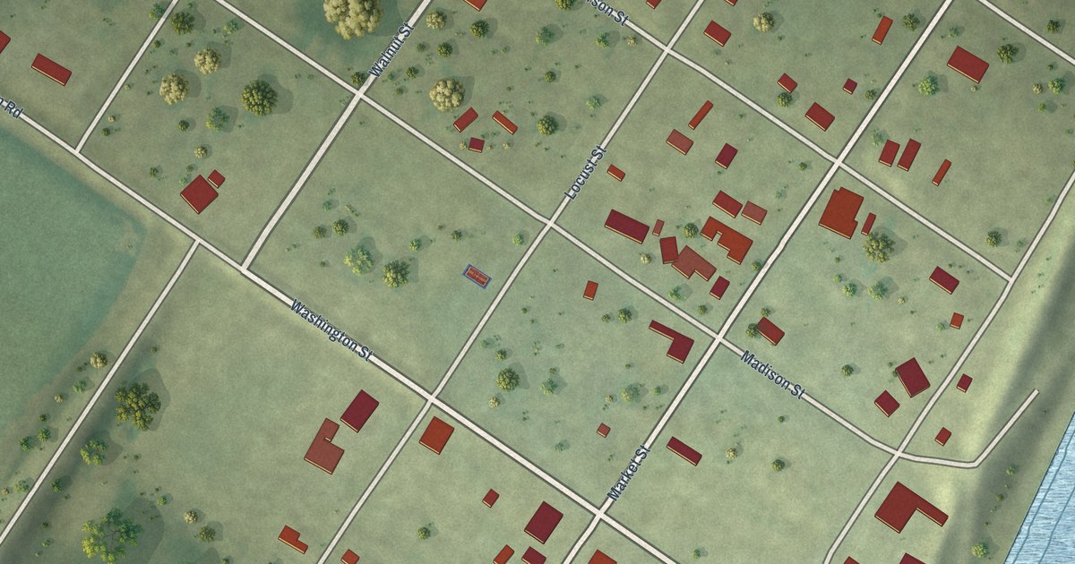 Map of Old Shawneetown, Illinois in 2026