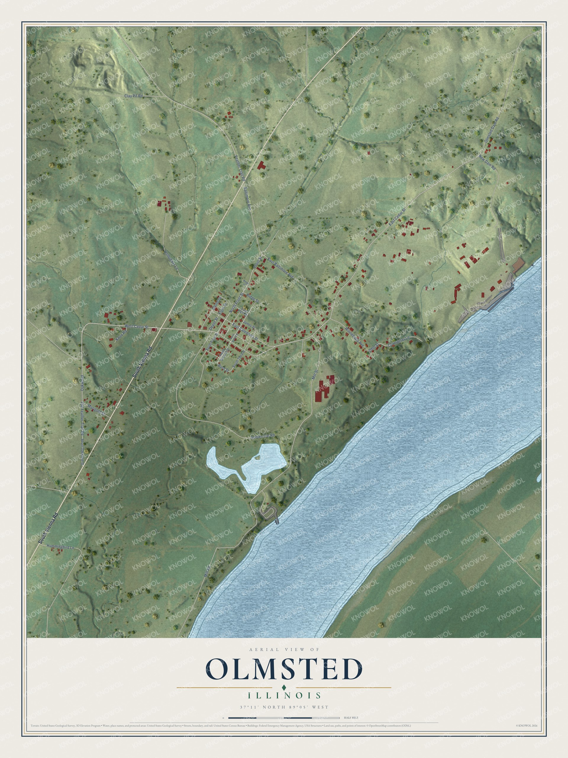 Watermarked full-map preview of Olmsted, Illinois