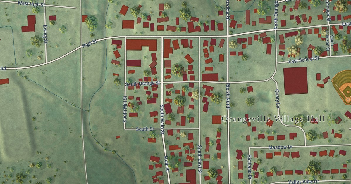 Map of Orangeville, Illinois in 2026