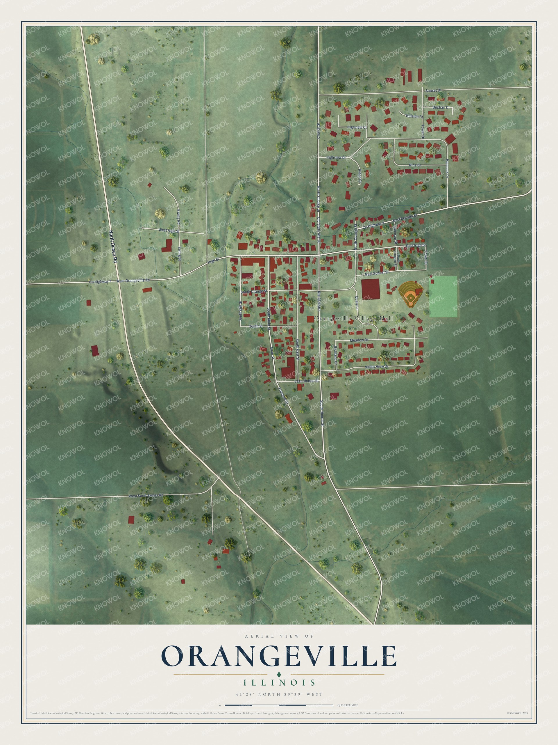 Watermarked full-map preview of Orangeville, Illinois