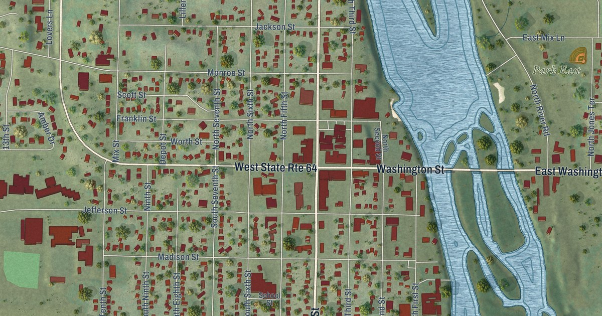 Map of Oregon, Illinois in 2026