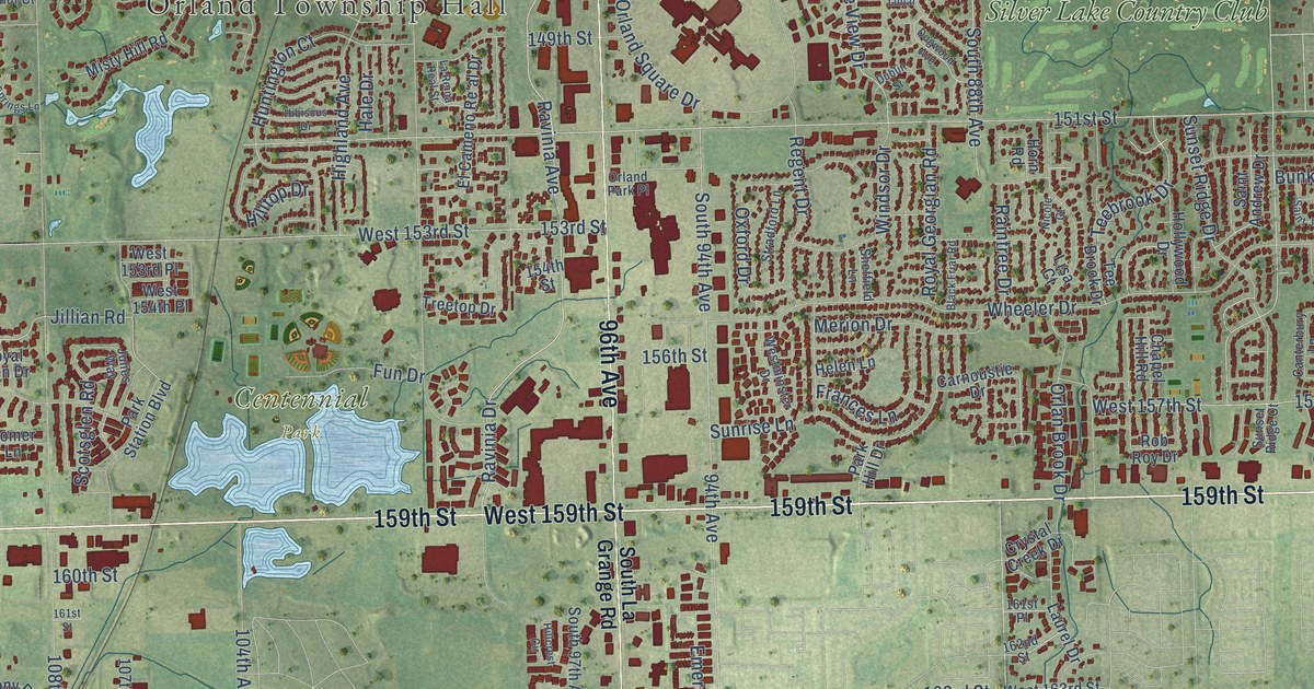 Map of Orland Park, Illinois in 2026