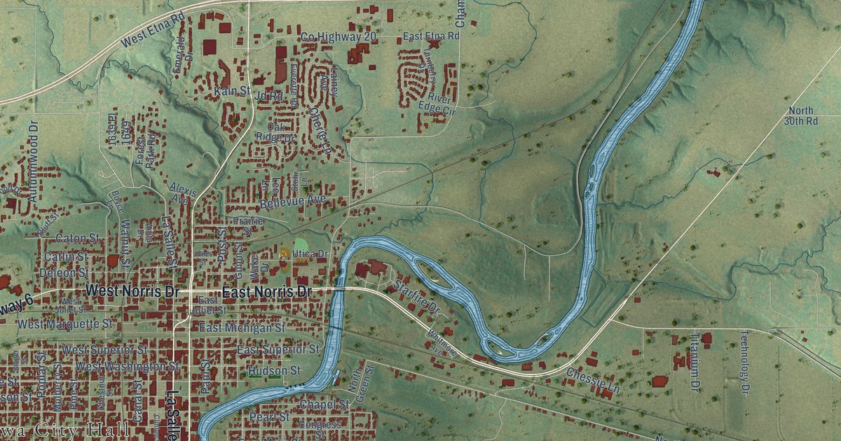 Map of Ottawa, Illinois in 2026