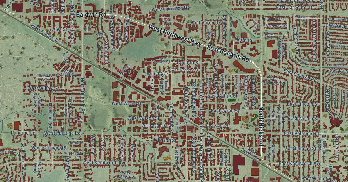 Map of Palatine, Illinois in 2026
