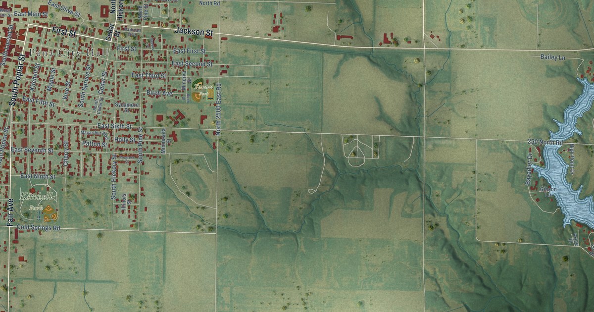 Map of Pana, Illinois in 2026
