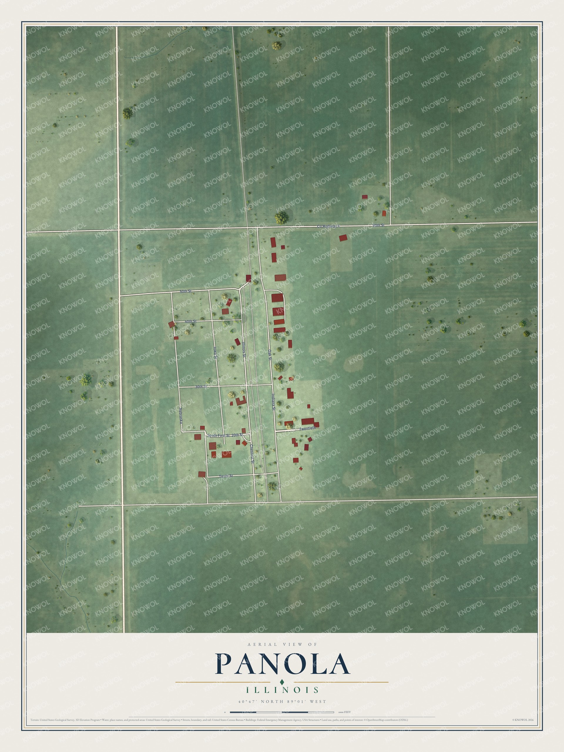 Watermarked full-map preview of Panola, Illinois