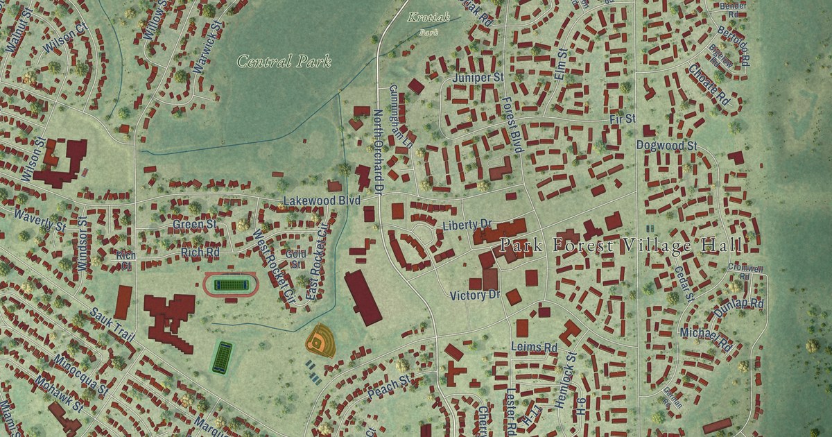 Map of Park Forest, Illinois in 2026