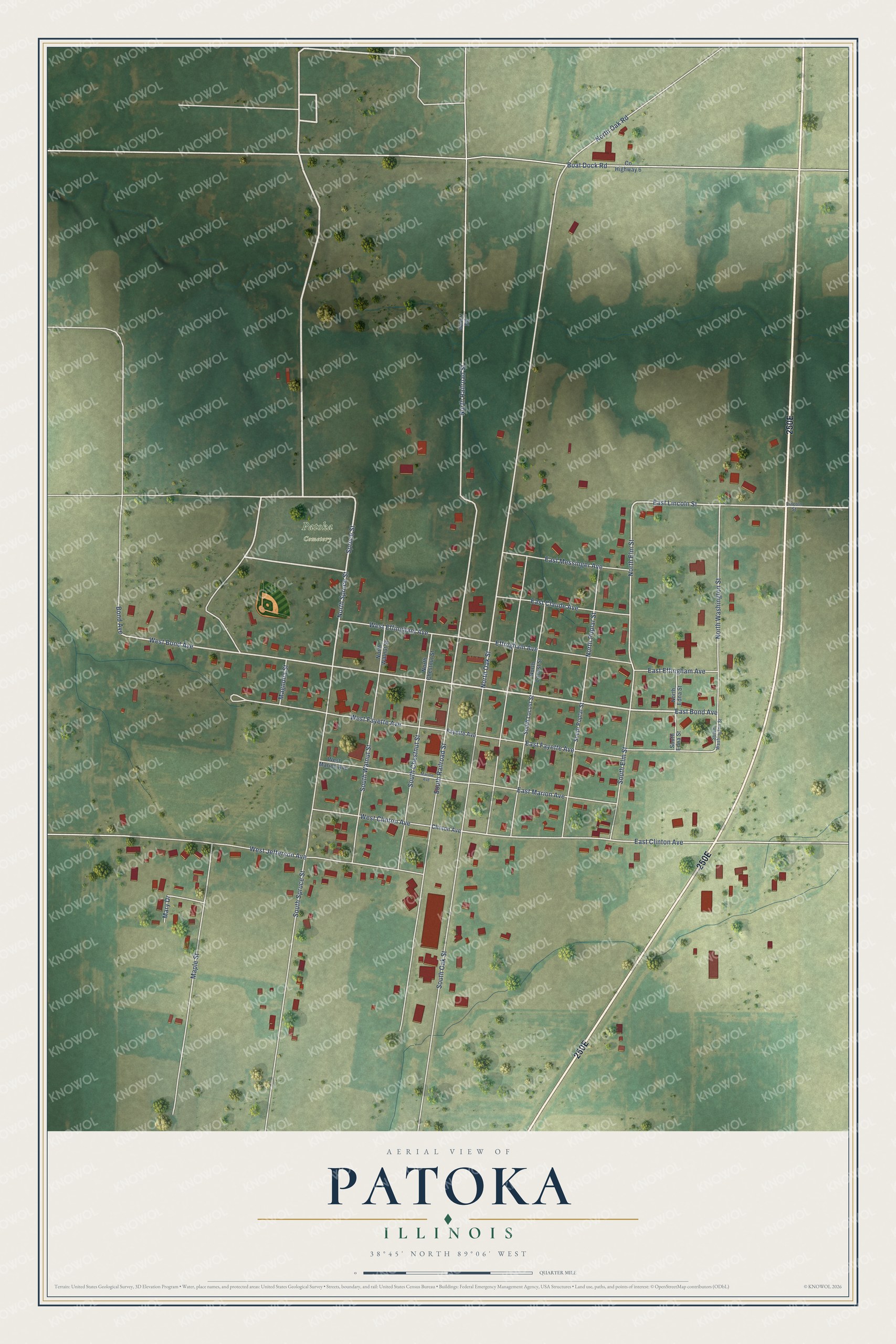 Watermarked full-map preview of Patoka, Illinois