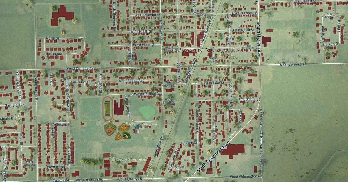 Map of Peotone, Illinois in 2026