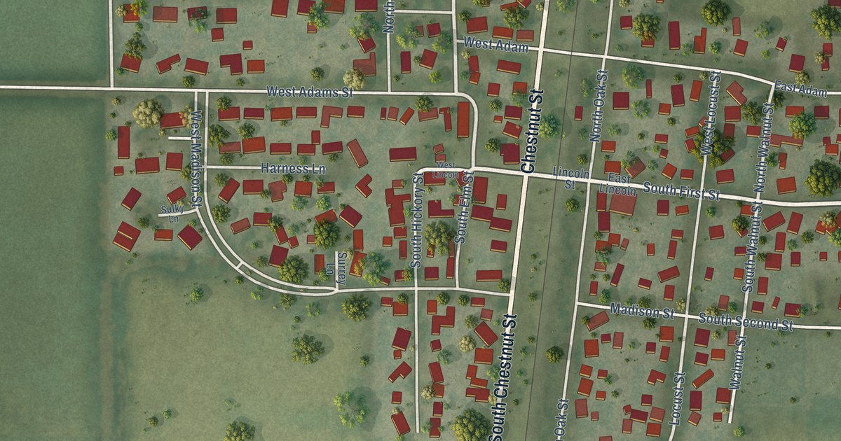Map of Pesotum, Illinois in 2026