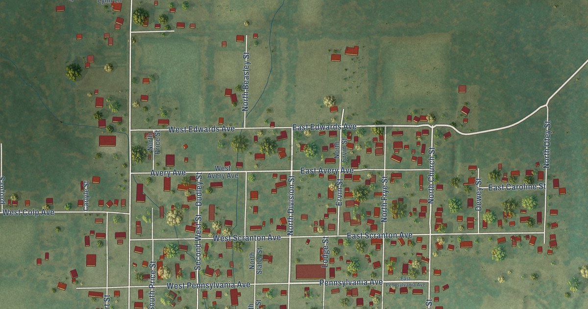 Map of Pittsburg, Illinois in 2026