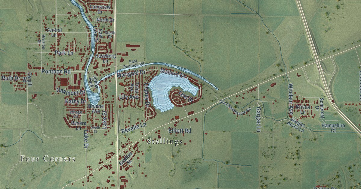Map of Pontoon Beach, Illinois in 2026
