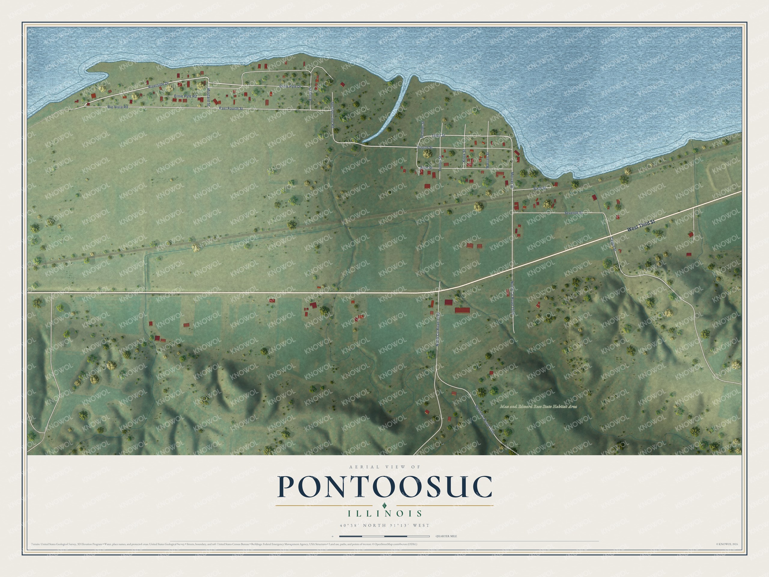 Watermarked full-map preview of Pontoosuc, Illinois