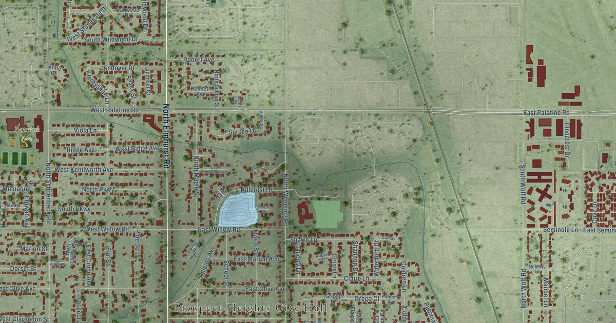 Map of Prospect Heights, Illinois in 2026