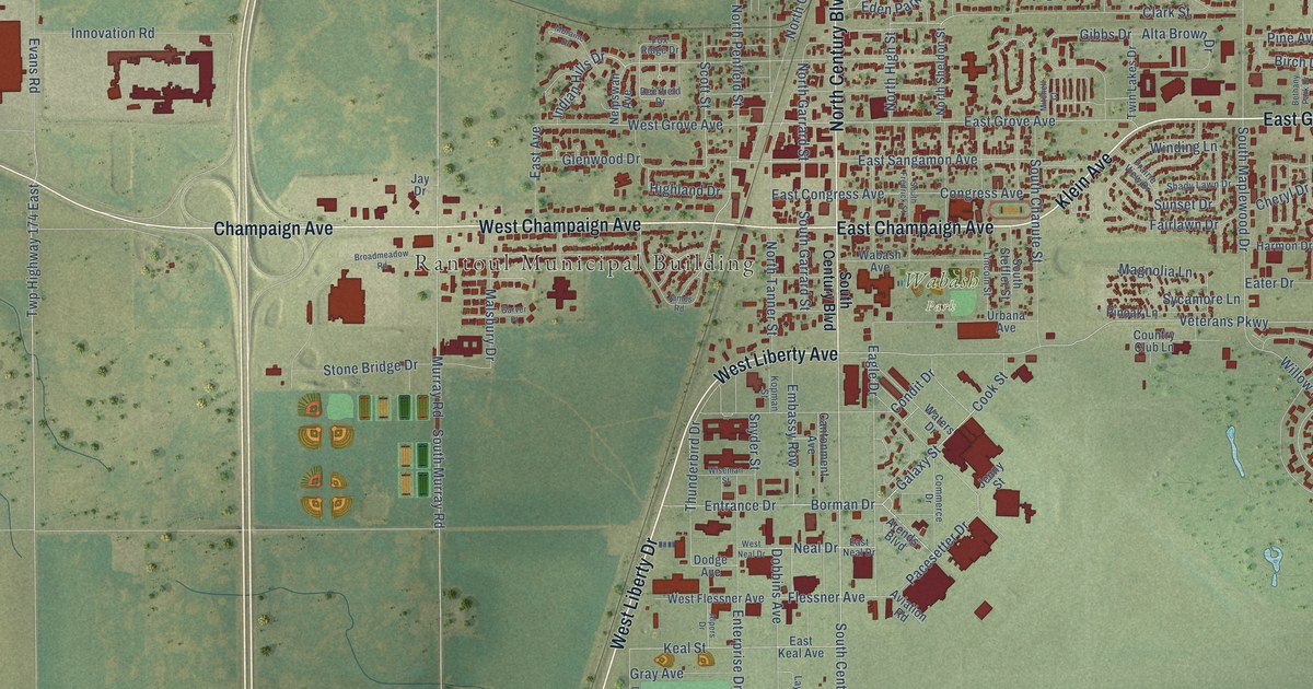 Map of Rantoul, Illinois in 2026