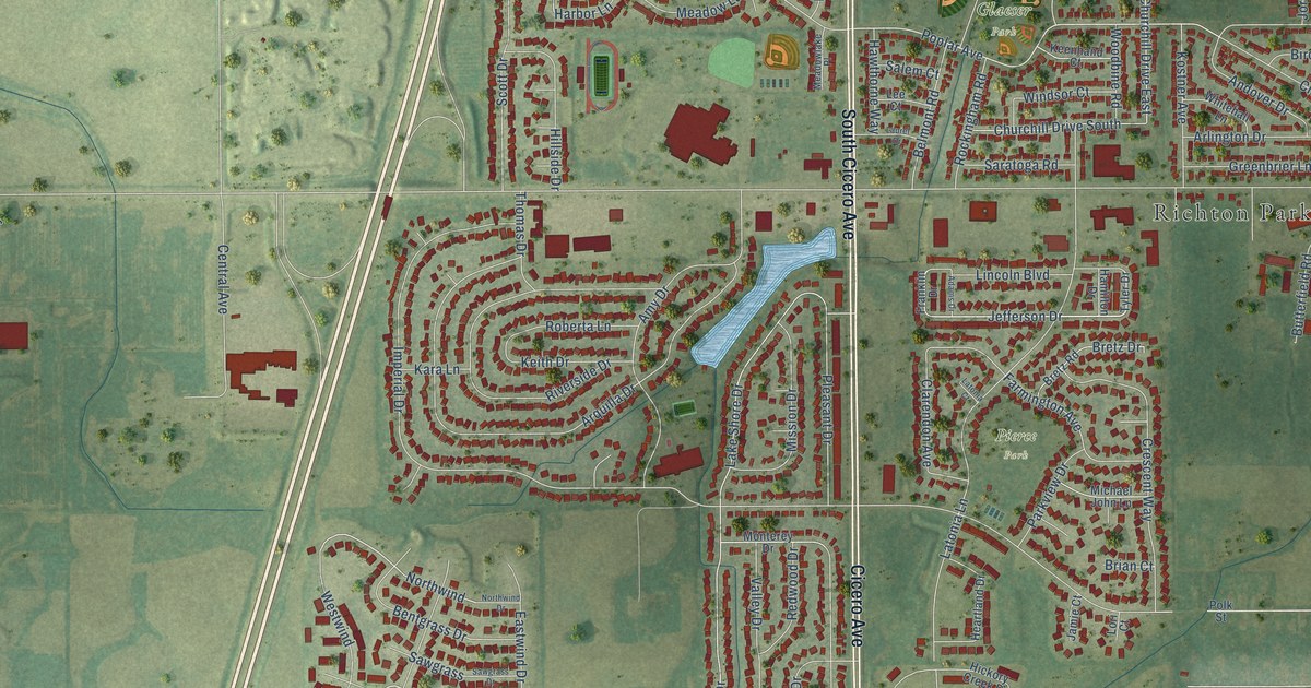 Map of Richton Park, Illinois in 2026
