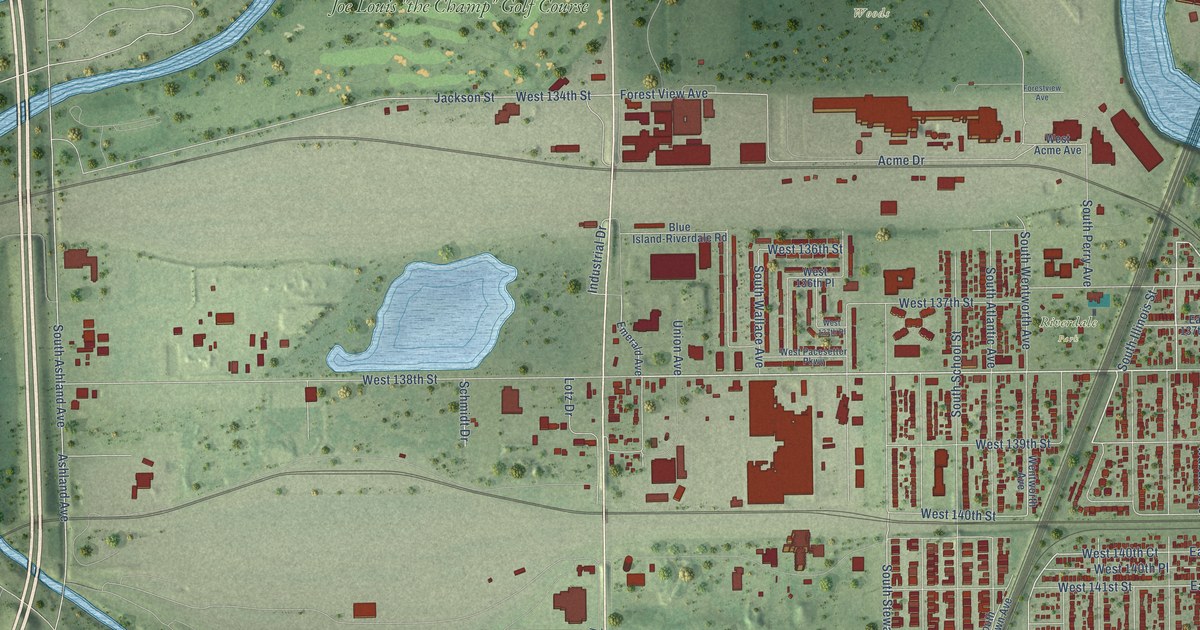 Map of Riverdale, Illinois in 2026