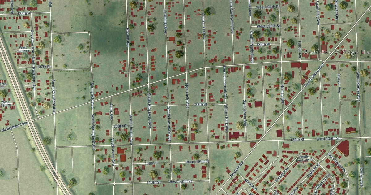 Map of Robbins, Illinois in 2026