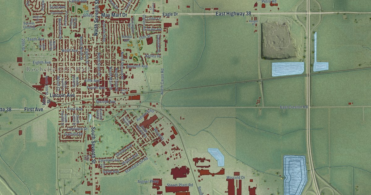 Map of Rochelle, Illinois in 2026