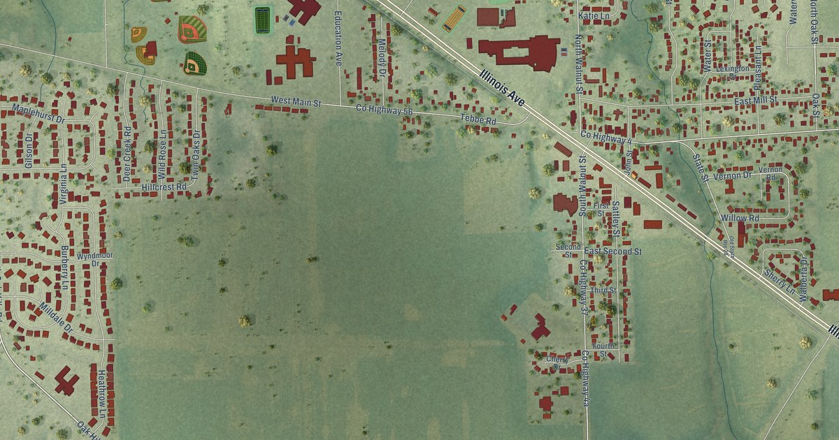 Map of Rochester, Illinois in 2026