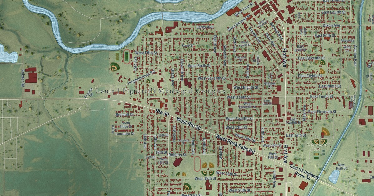 Map of Rock Falls, Illinois in 2026