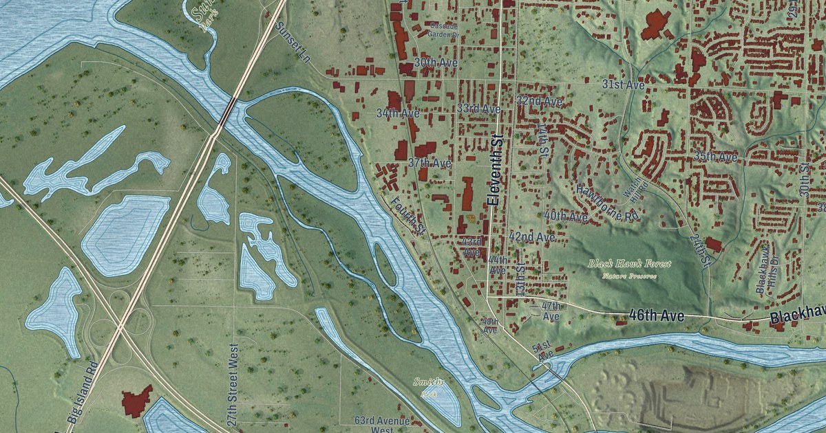 Map of Rock Island, Illinois in 2026