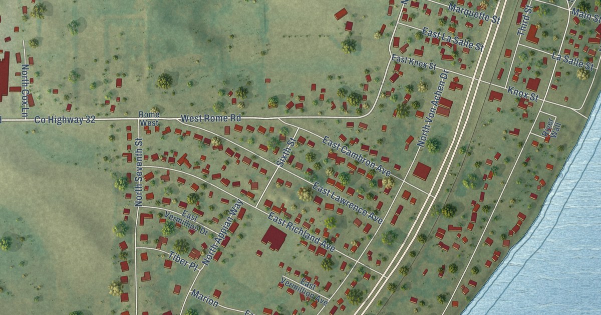 Map of Rome, Illinois in 2026