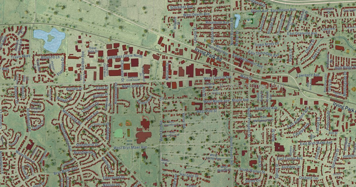 Map of Roselle, Illinois in 2026