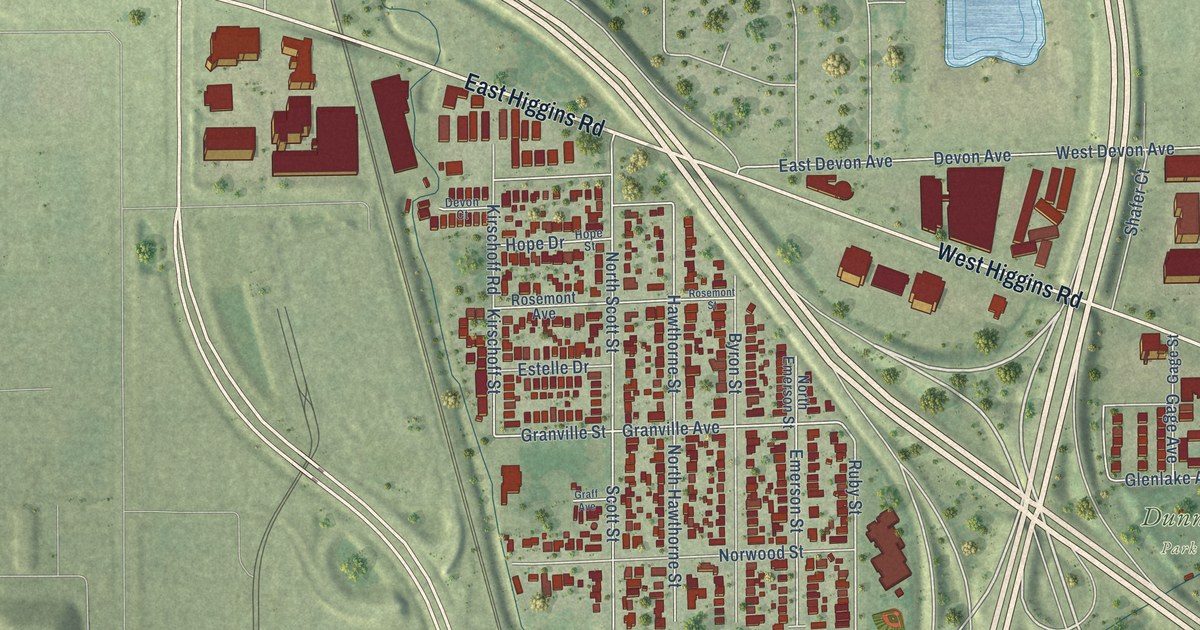 Map of Rosemont, Illinois in 2026