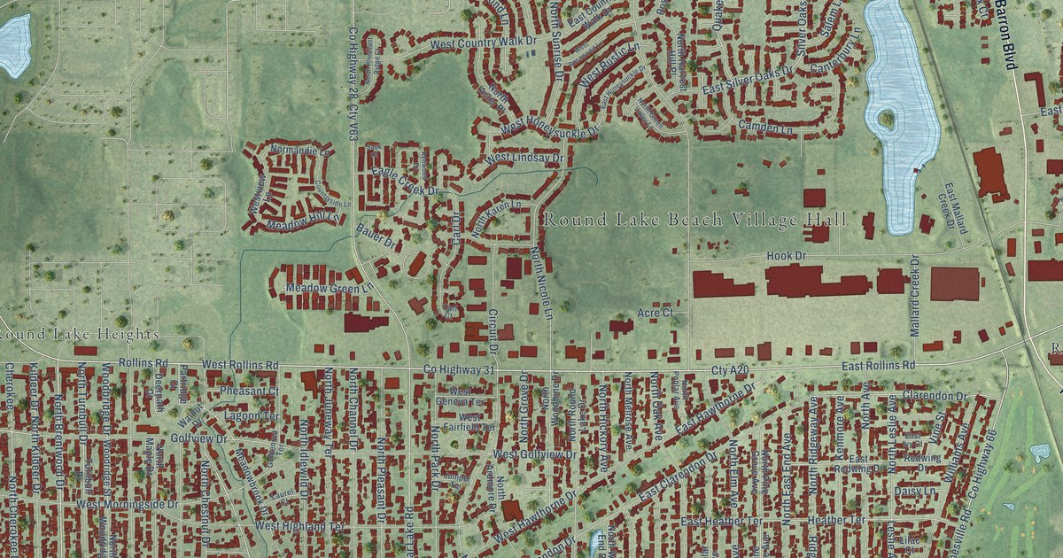 Map of Round Lake Beach, Illinois in 2026
