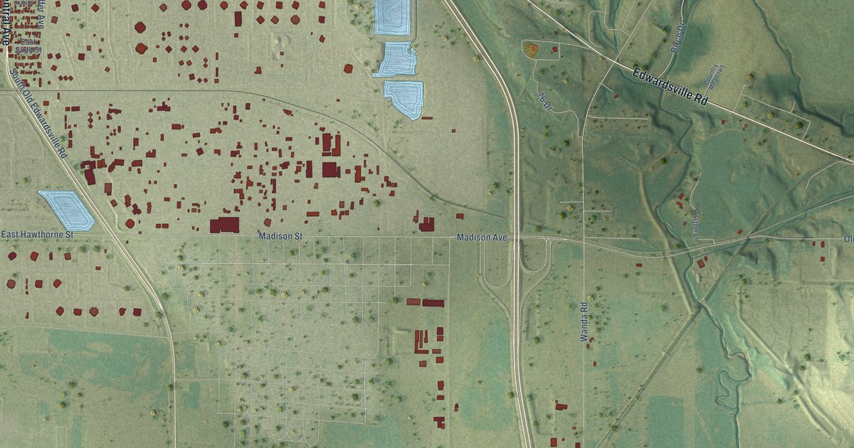 Map of Roxana, Illinois in 2026