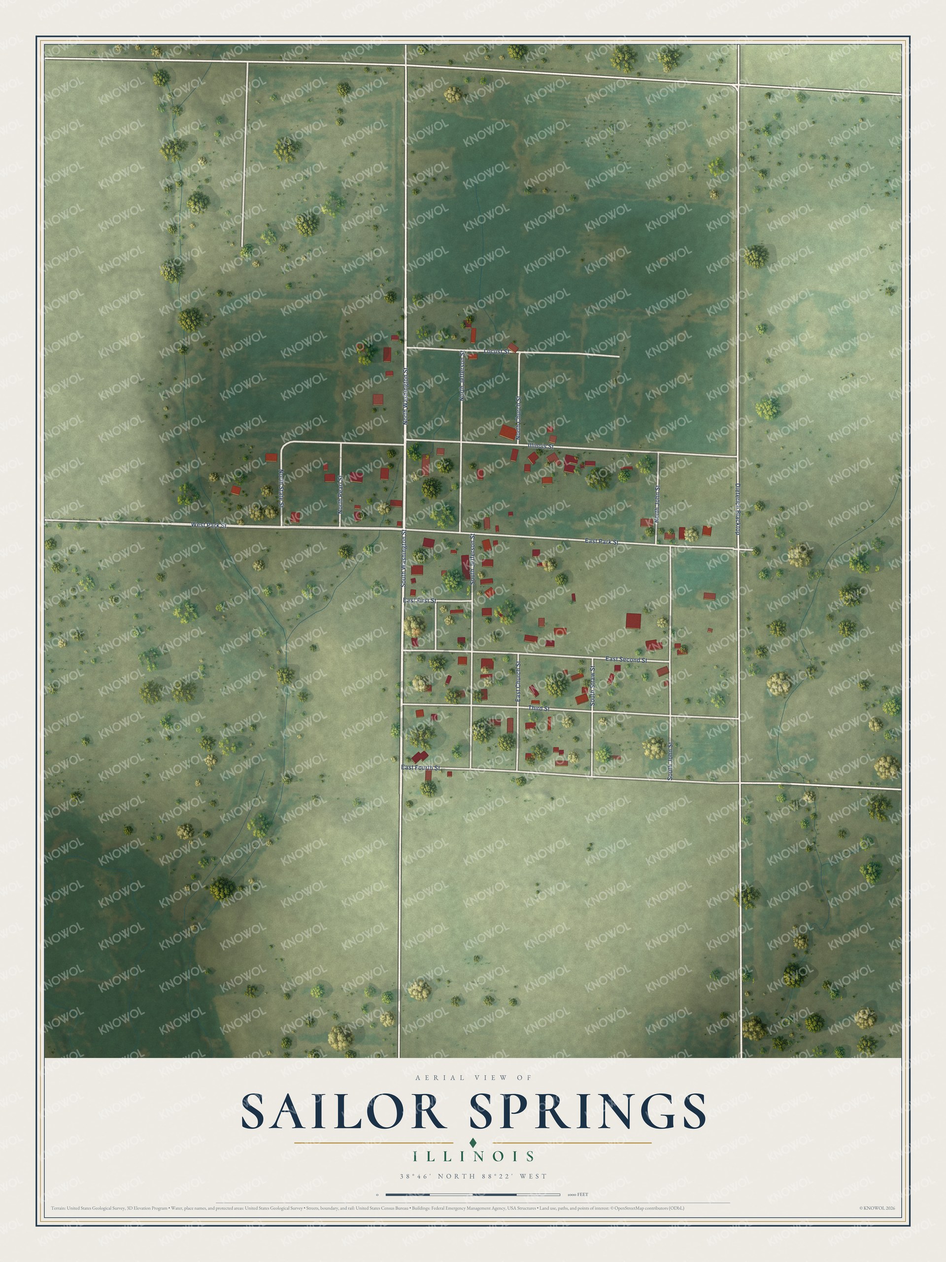 Watermarked full-map preview of Sailor Springs, Illinois