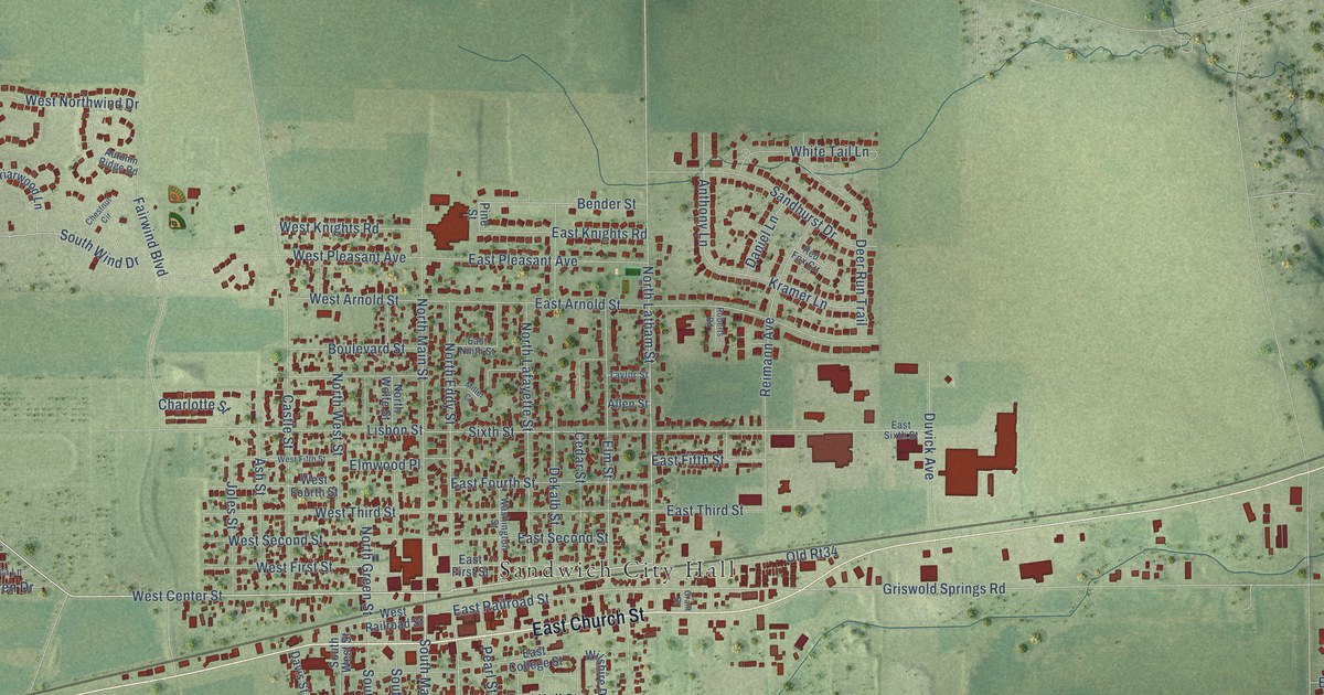 Map of Sandwich, Illinois in 2026