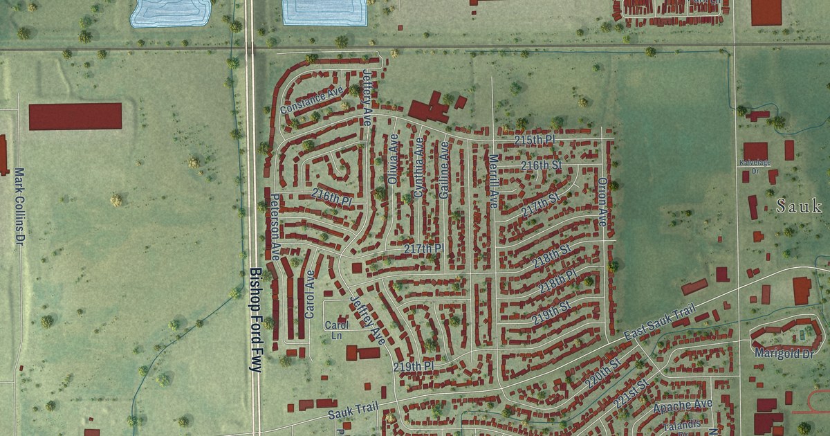 Map of Sauk Village, Illinois in 2026
