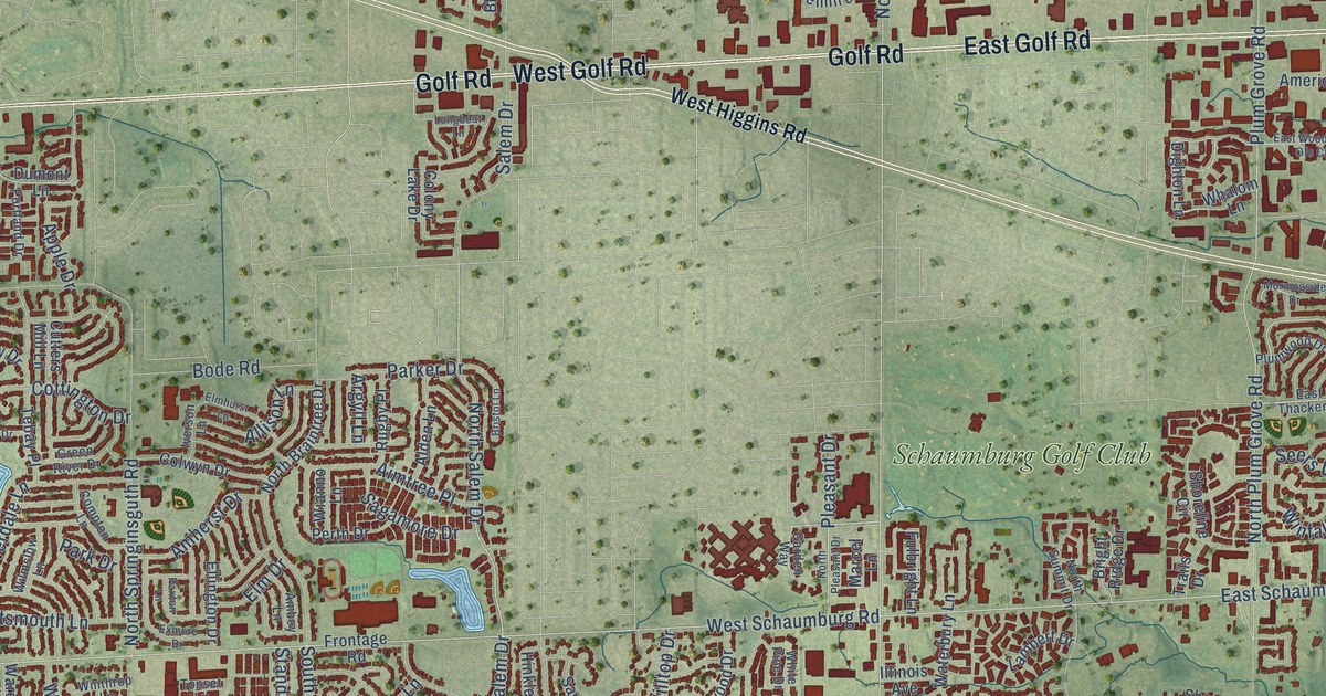 Map of Schaumburg, Illinois in 2026