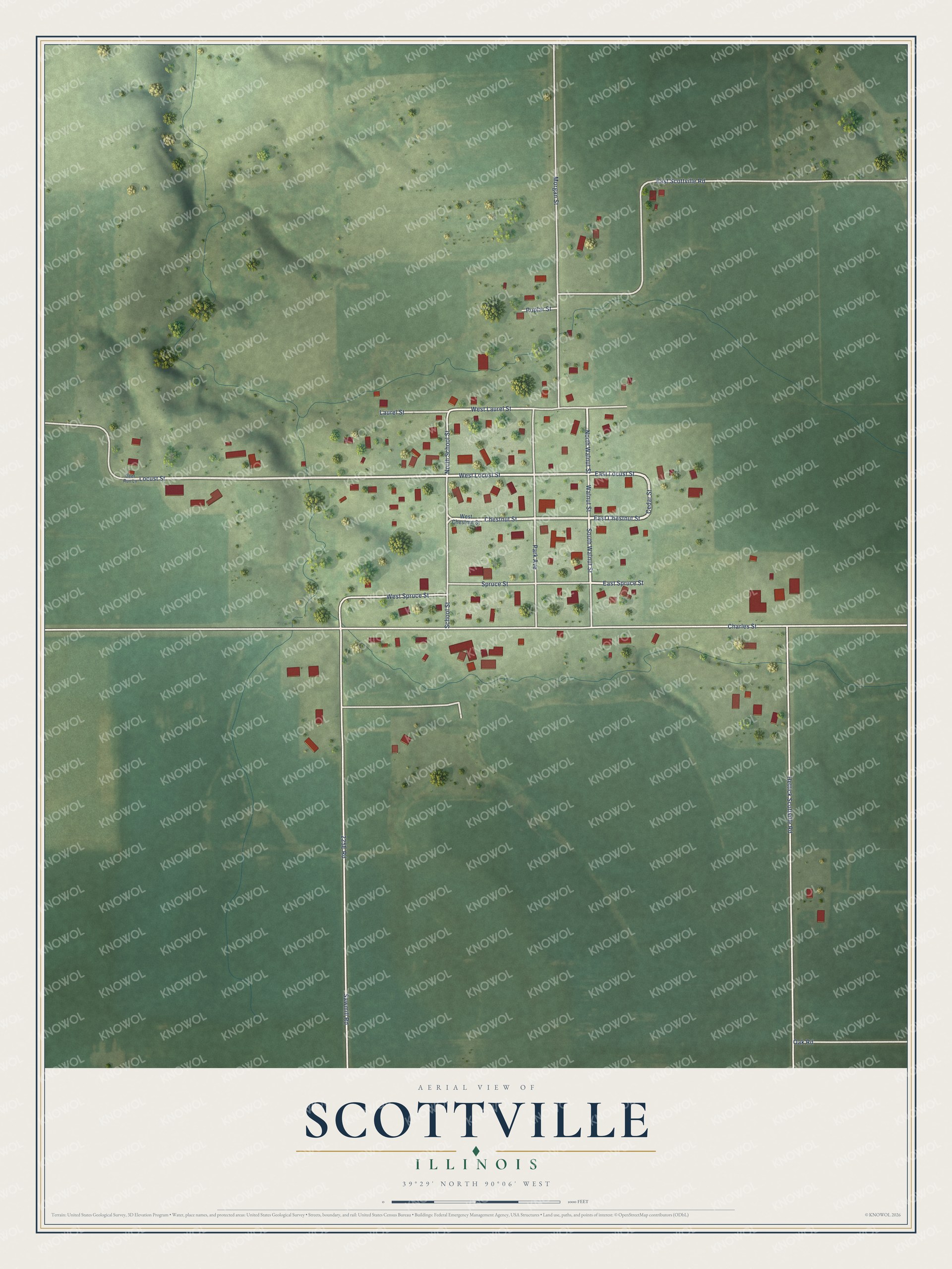 Watermarked full-map preview of Scottville, Illinois