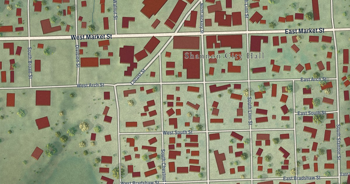 Map of Shannon, Illinois in 2026