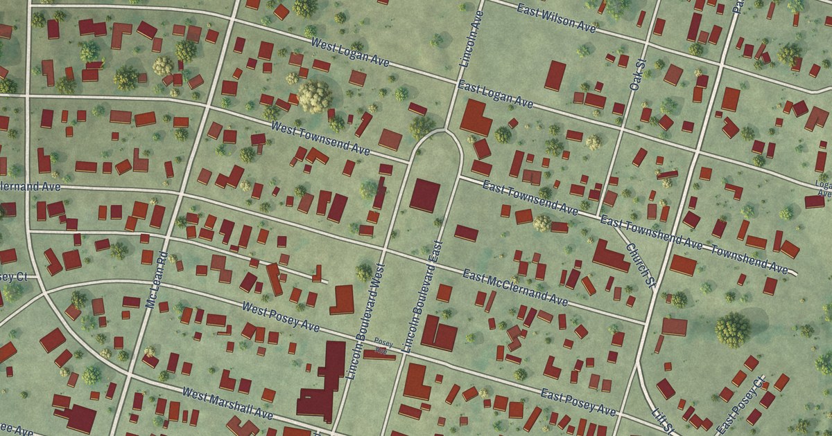 Map of Shawneetown, Illinois in 2026