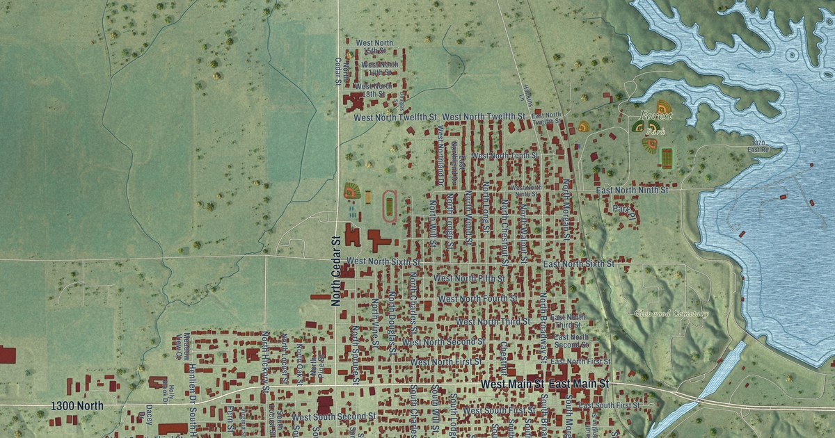 Map of Shelbyville, Illinois in 2026