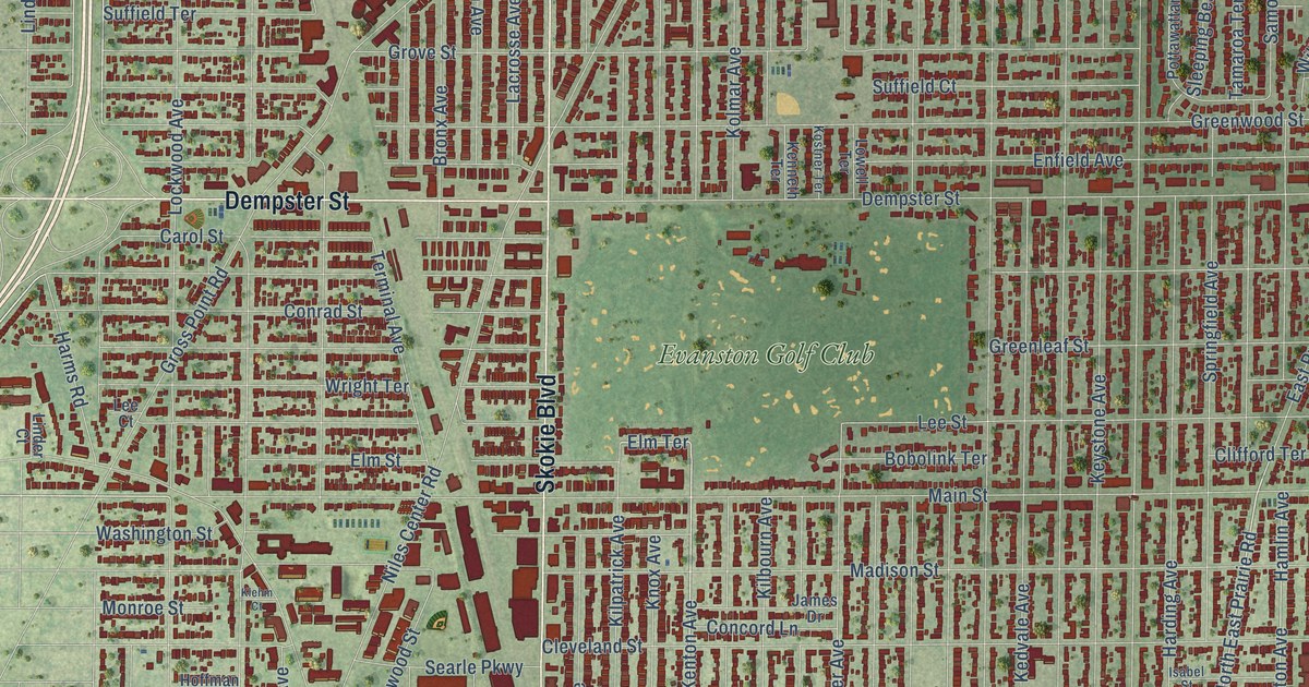 Map of Skokie, Illinois in 2026