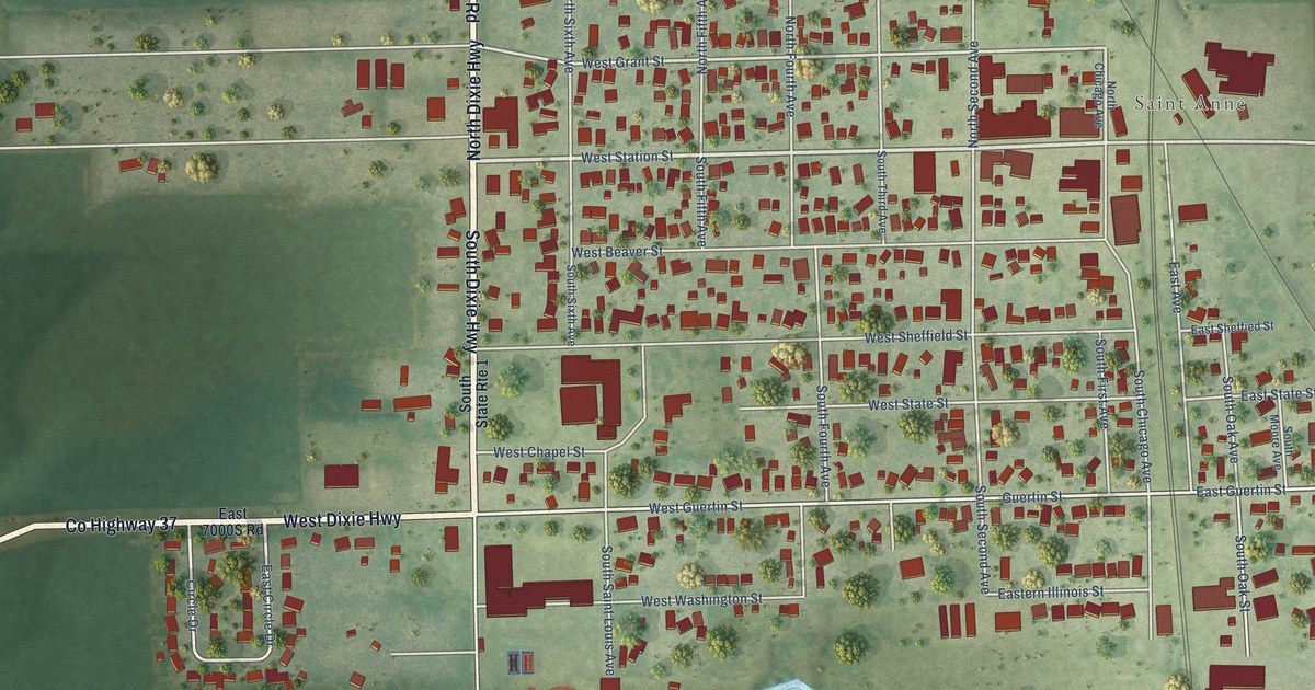Map of St. Anne, Illinois in 2026
