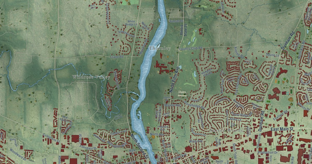 Map of St. Charles, Illinois in 2026