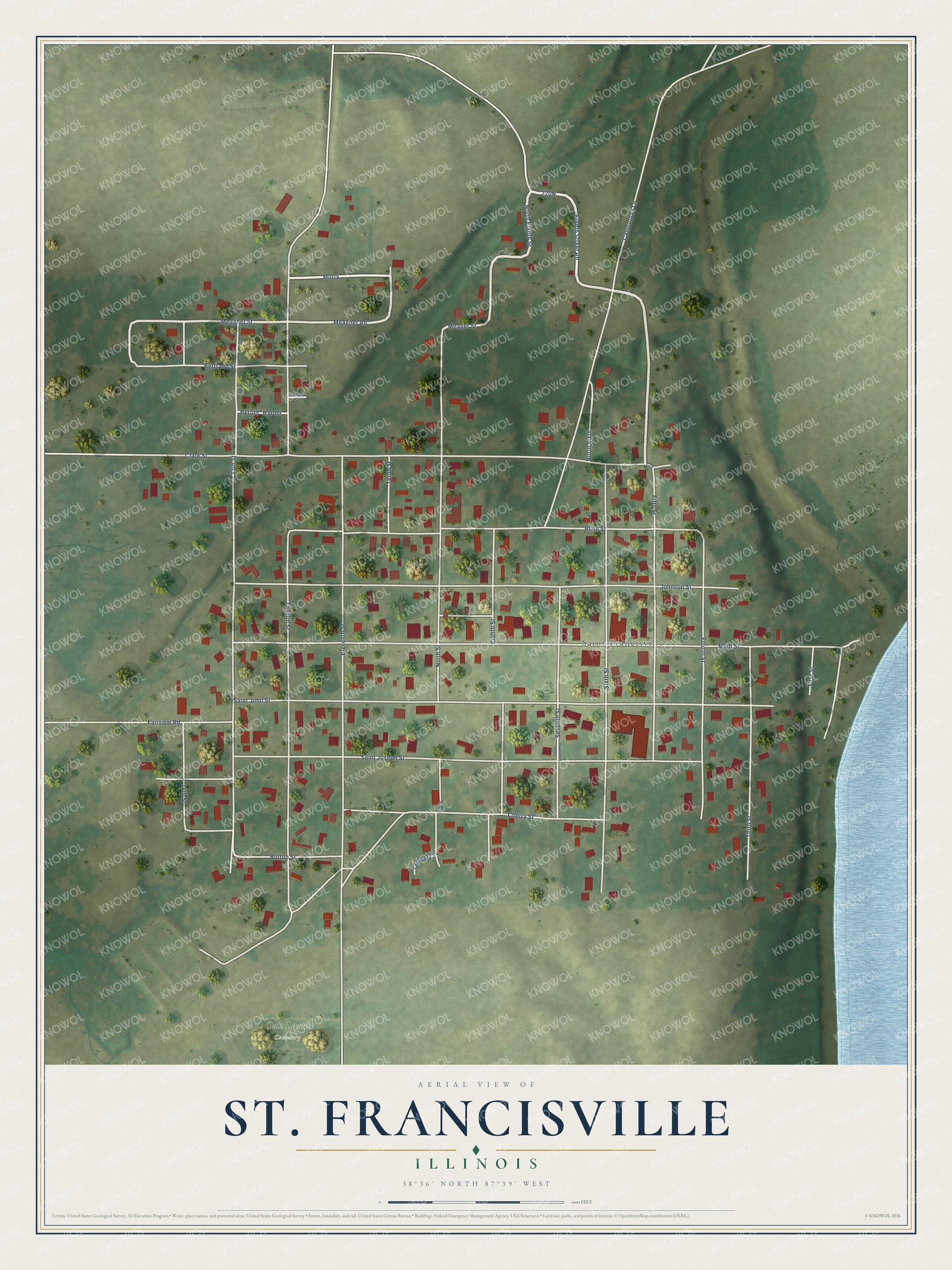 Watermarked full-map preview of St. Francisville, Illinois