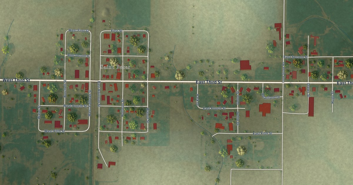 Map of St. Peter, Illinois in 2026