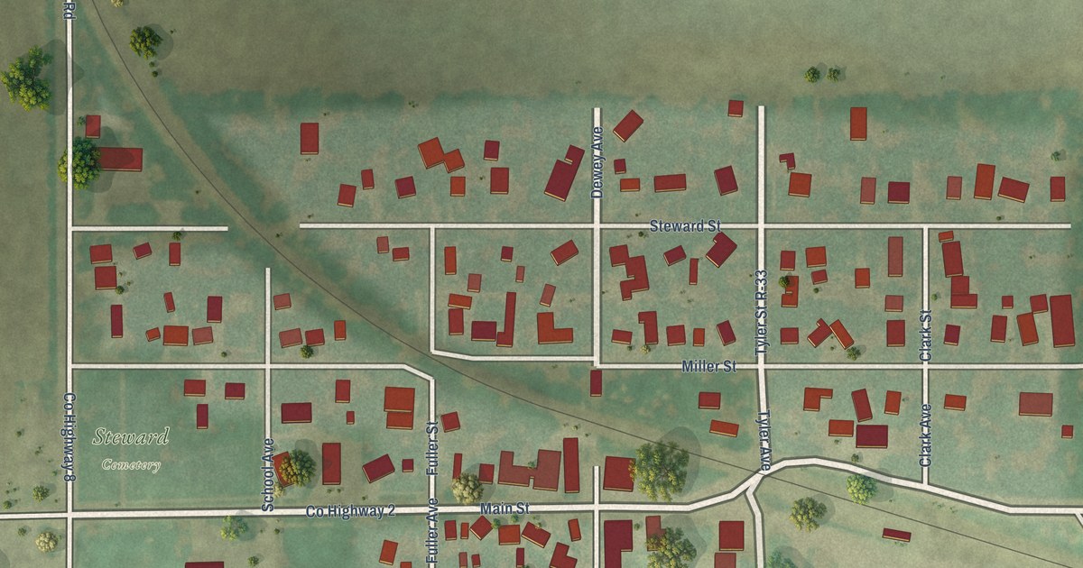 Map of Steward, Illinois in 2026
