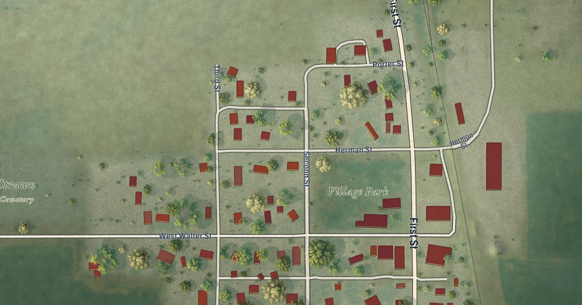 Map of Strawn, Illinois in 2026